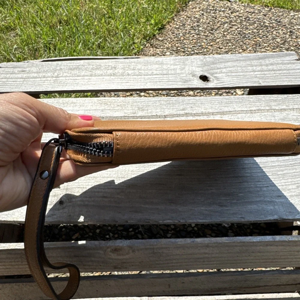 Aimee Kestenberg Women's‎ DHENA Zip Around Brown Leather Wallet Wristlet